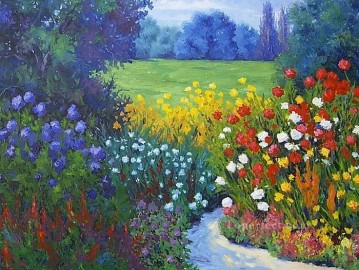 庭園 Painting - yxf040bE 印象派の庭園